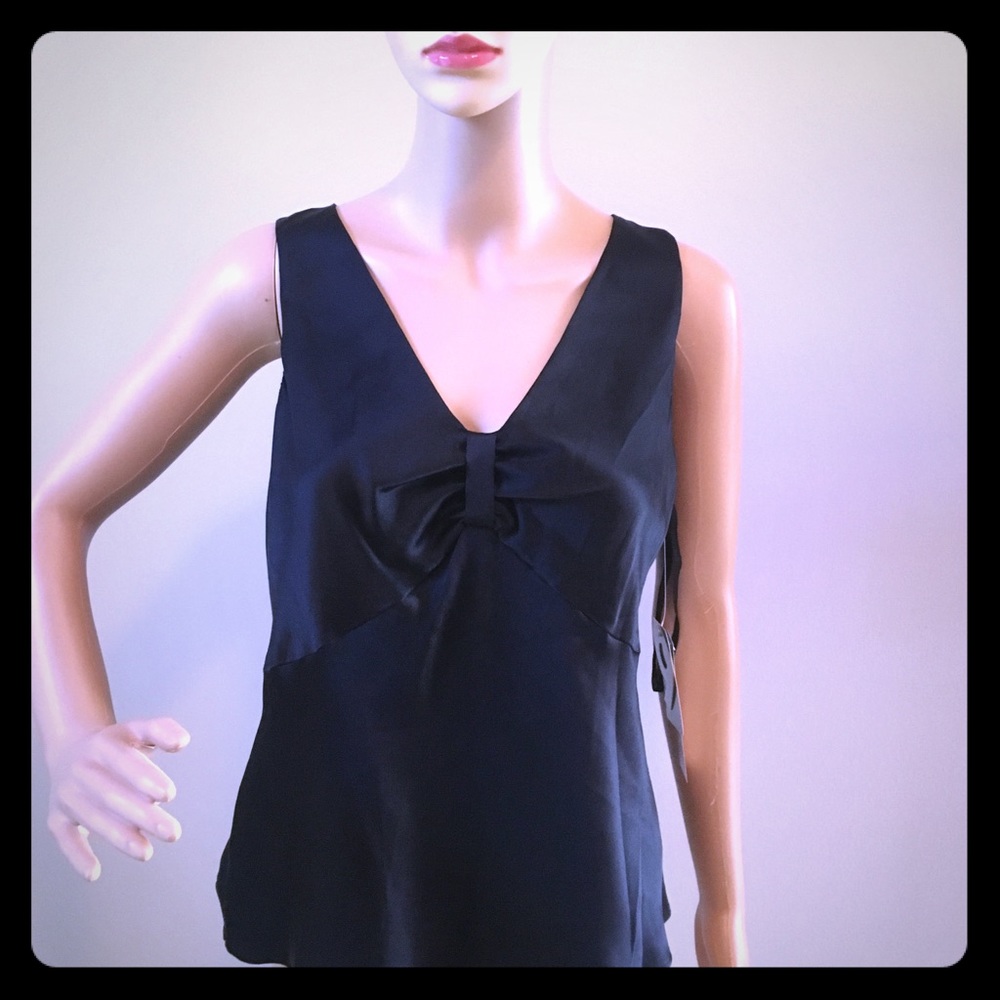 9 West Black Silk Camisole Top